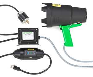 LAMPARA DE LUZ NEGRA ZB-100F - 220VAC PARA TINTAS Y PARTICULAS FLUORESCENTES